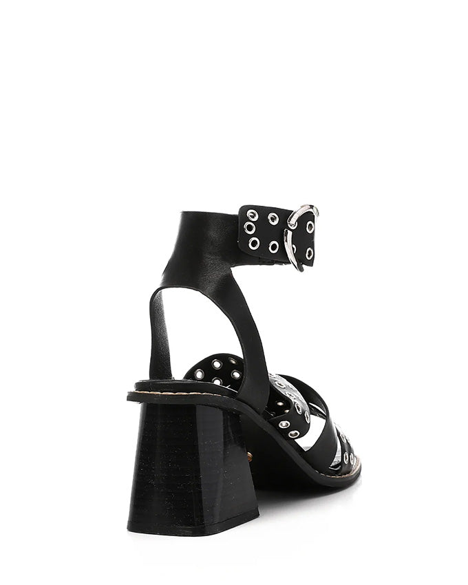 JAL-DJTF-008 Studs Heeled Buckle Sandals