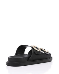 JAL-DJTF-011 Decorative Buckles Double Straped Slippers