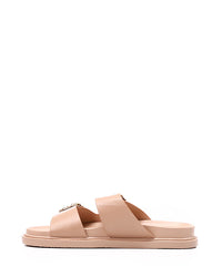 JAL-DJTF-011 Decorative Buckles Double Straped Slippers