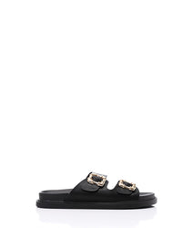 JAL-DJTF-011 Decorative Buckles Double Straped Slippers