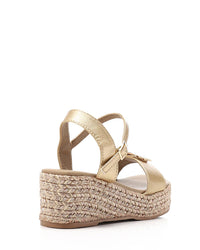 JAL-DJTF-014 Heeled Multi-Material Gold Sandal