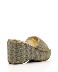 JAL-DJTF-017 Gold Heeled Simple Slippers