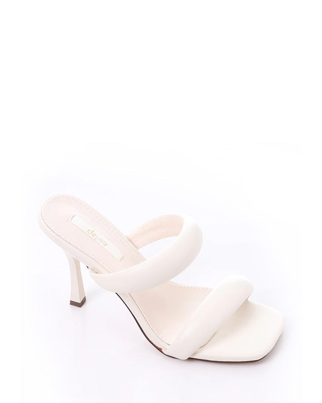JAL-DJTF-020 Slip On Double Strapped Heeled Slipper