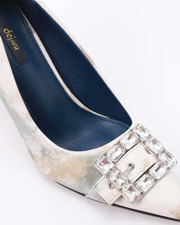 JAL-DJTF-027 Paint Stain Slip On Pumps