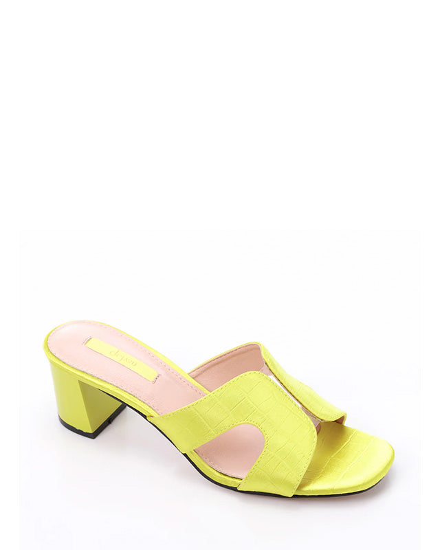 JAL-DJTF-031 Reptile Pattern Slip On Heeled Slippers