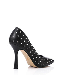JAL-DJTF-042 Slip On Studded Allover Statement Heels