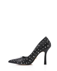 JAL-DJTF-042 Slip On Studded Allover Statement Heels