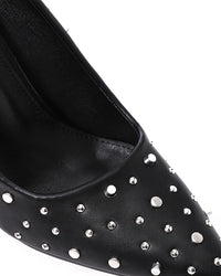 JAL-DJTF-042 Slip On Studded Allover Statement Heels
