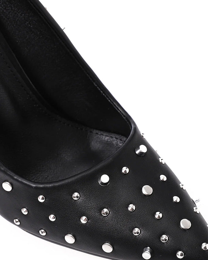 JAL-DJTF-042 Slip On Studded Allover Statement Heels