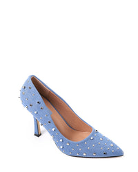 JAL-DJTF-042 Slip On Studded Allover Statement Heels