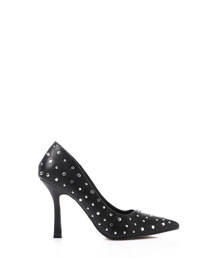 JAL-DJTF-042 Slip On Studded Allover Statement Heels