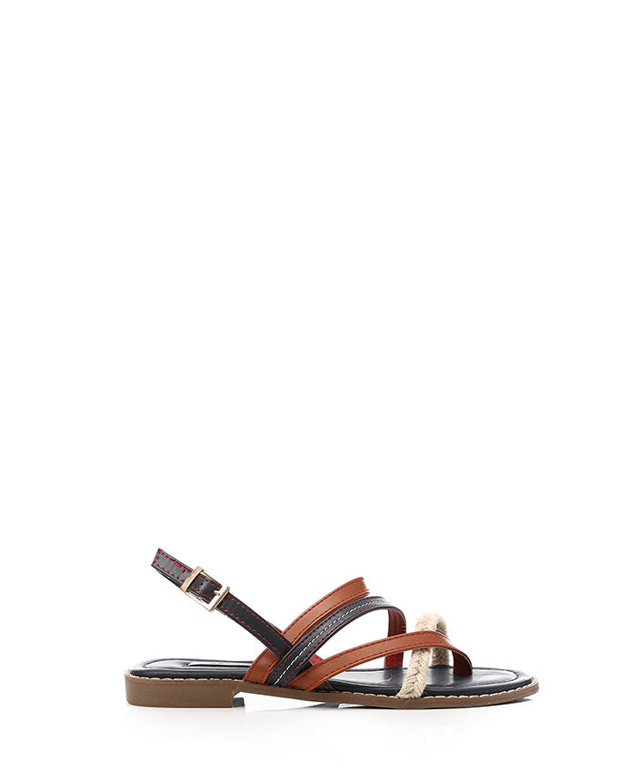 JAL-DJTF-053 Multi-Straps Sandals CAMEL 41