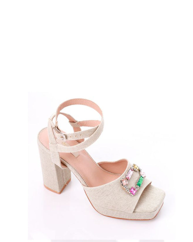 JAL-DJTF-056 Buckle Closure Heeled Sandals