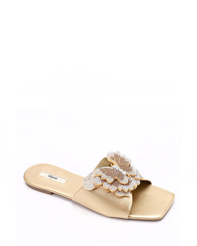 JSP-DJTF-005 Gold Leather Slipper