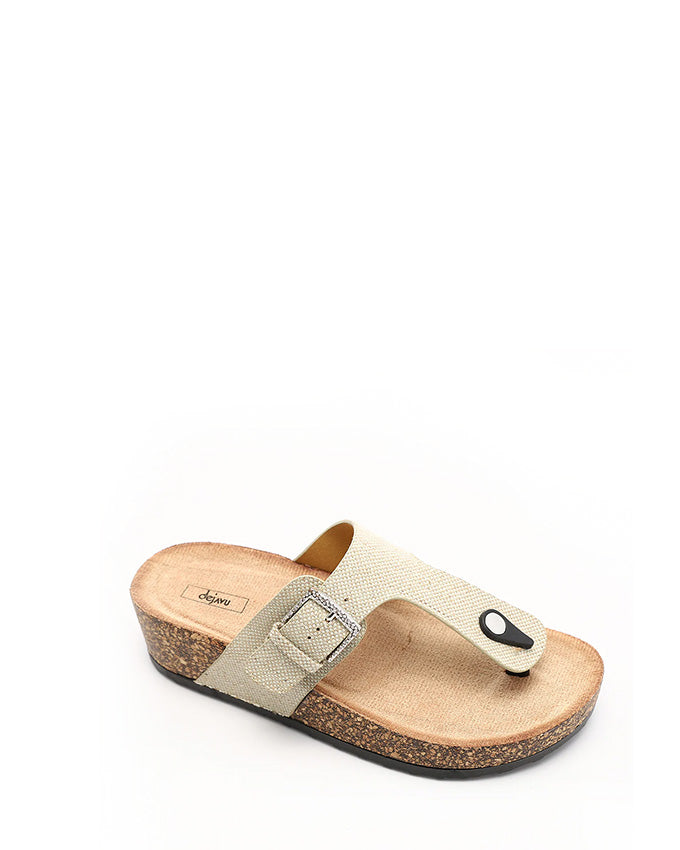 KND-DJTF-011 One-Thong Ivory Outing Flat Slippers