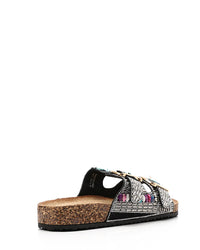 KND-DJTF-012 Decorated Buckled Flat Slippers