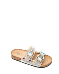 KND-DJTF-012 Decorated Buckled Flat Slippers