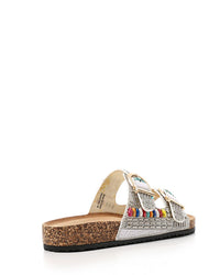 KND-DJTF-012 Decorated Buckled Flat Slippers