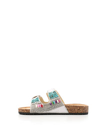 KND-DJTF-012 Decorated Buckled Flat Slippers