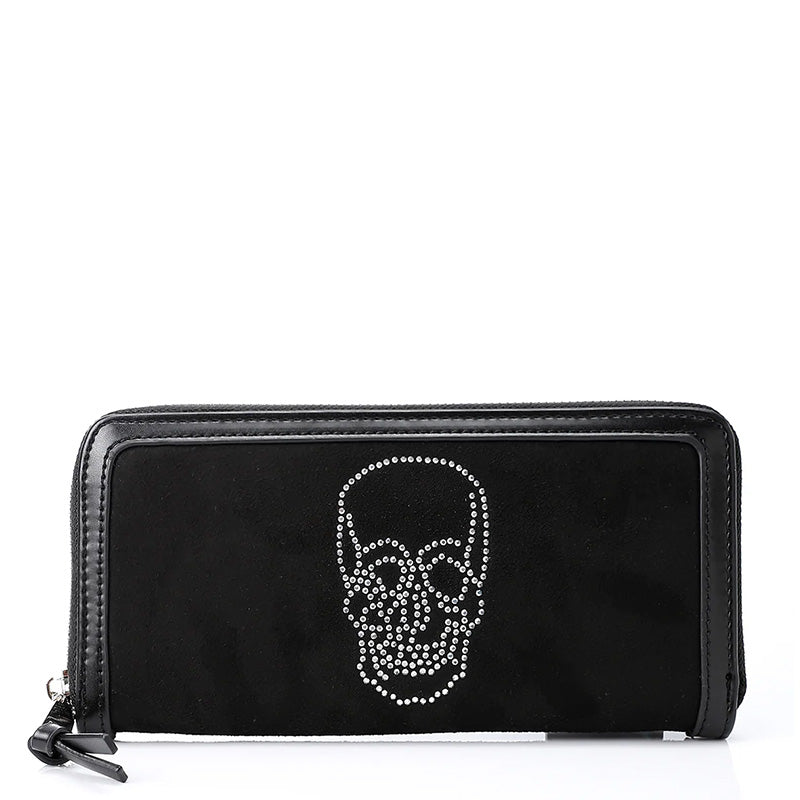 LID-DVTF-014 Diamond Skull Suede Wallet