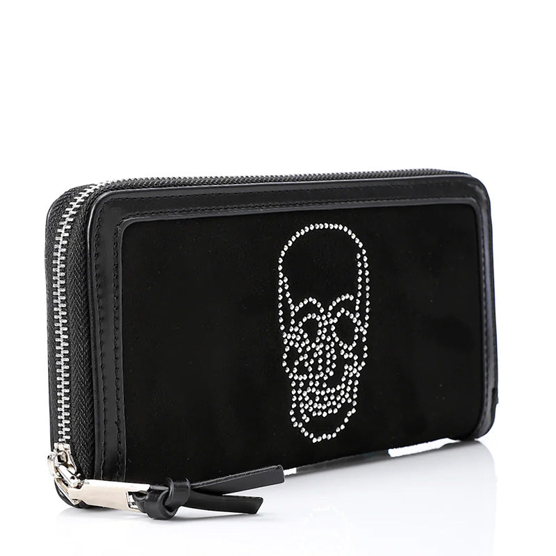 LID-DVTF-014 Diamond Skull Suede Wallet