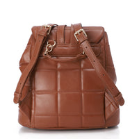LID-DVTS-036 Leather Quilted Drawstring Backpack