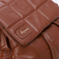 LID-DVTS-036 Leather Quilted Drawstring Backpack