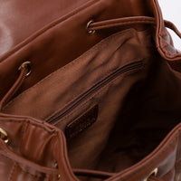 LID-DVTS-036 Leather Quilted Drawstring Backpack