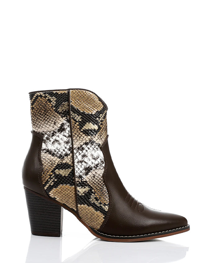 SUN-DVTF-005 Toecap Reptile Ankle Boot