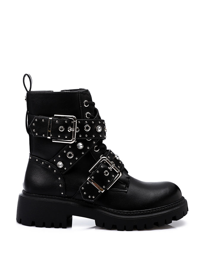 PRD-DVTH-022 Multiple Belts Trendy Ankle Boot