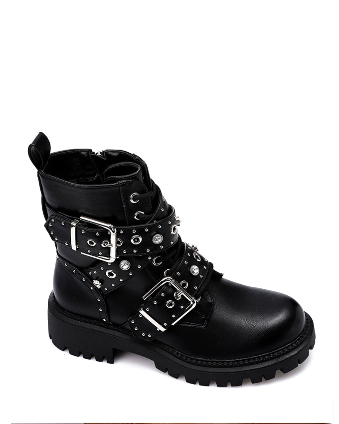 PRD-DVTH-022 Multiple Belts Trendy Ankle Boot