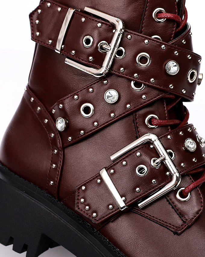 PRD-DVTH-022 Multiple Belts Trendy Ankle Boot