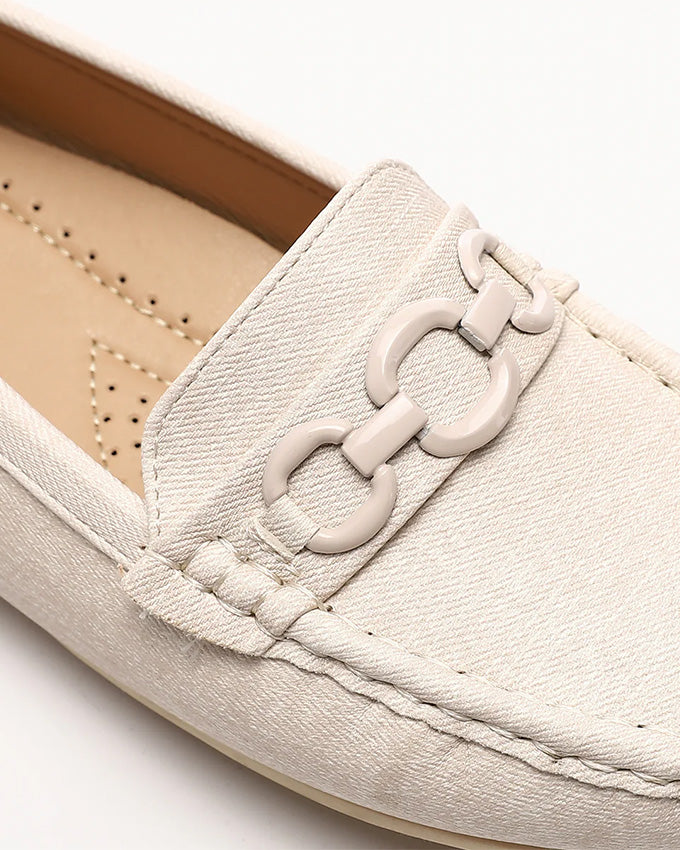 RUI-DJTF-004 Flat Cream Smart Loafer
