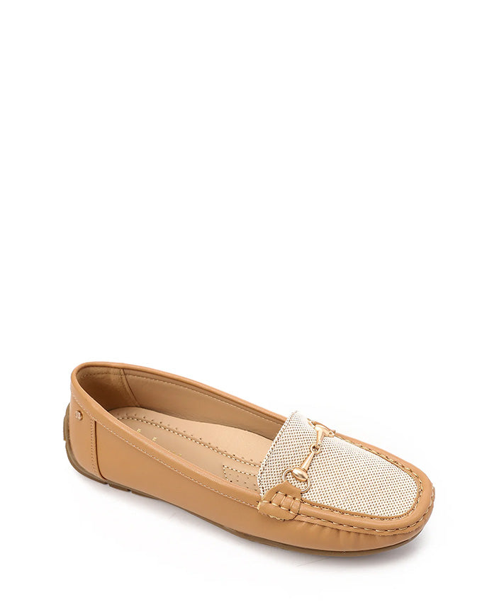 FAN-DJTF-015 Shades Of Beige Mulit-Material Flat Balerina