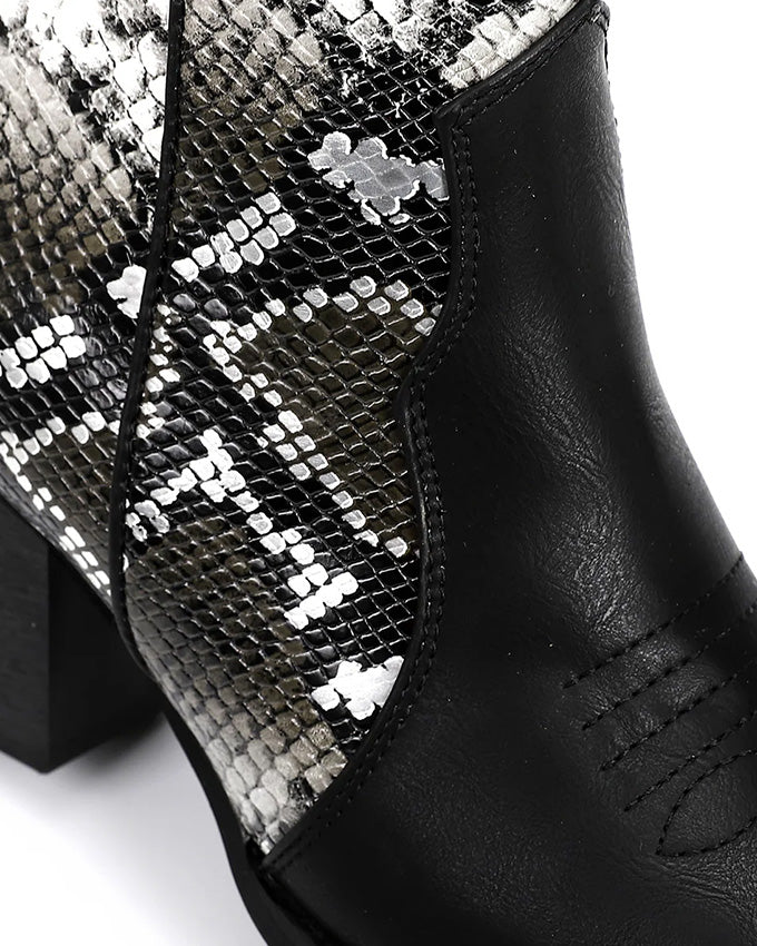 SUN-DVTF-005 Toecap Reptile Ankle Boot