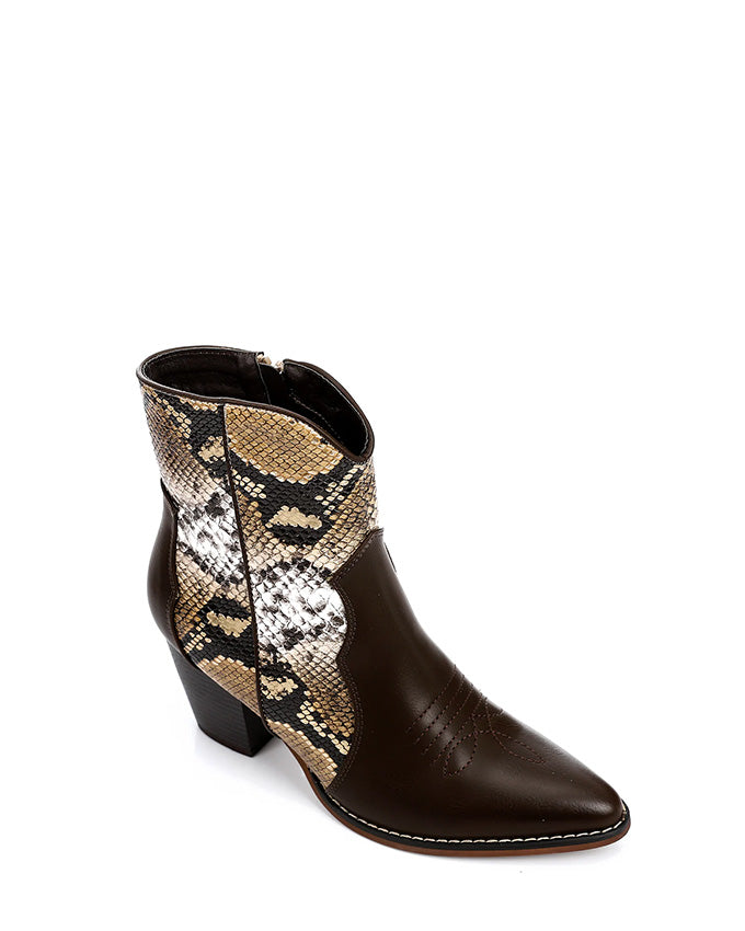 SUN-DVTF-005 Toecap Reptile Ankle Boot