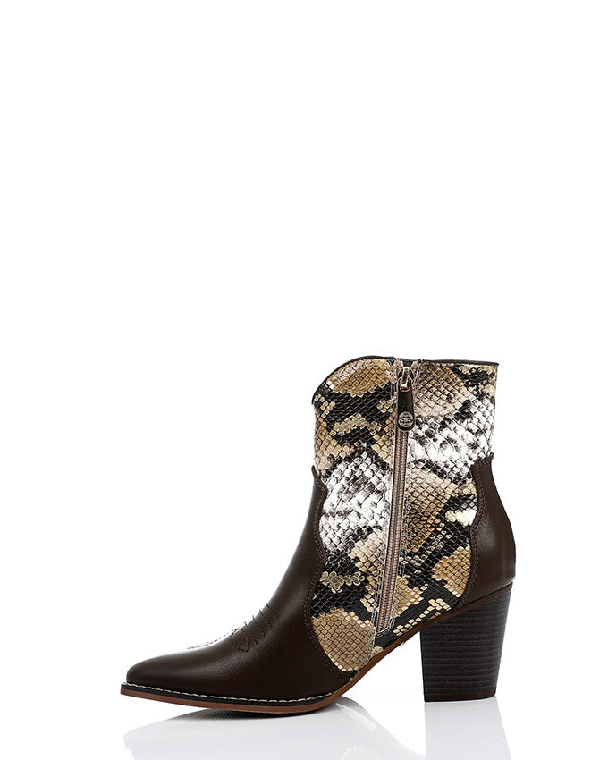 SUN-DVTF-005 Toecap Reptile Ankle Boot