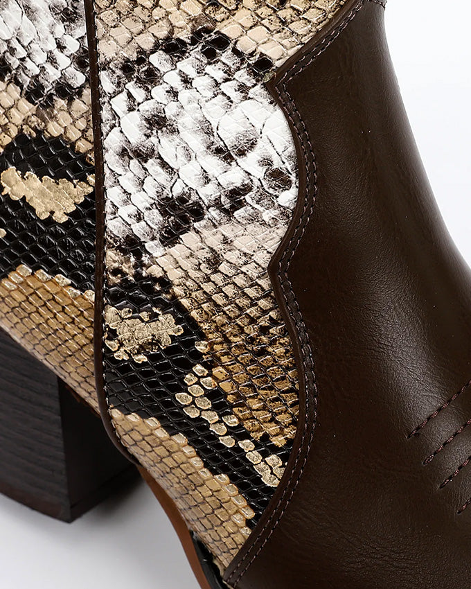 SUN-DVTF-005 Toecap Reptile Ankle Boot