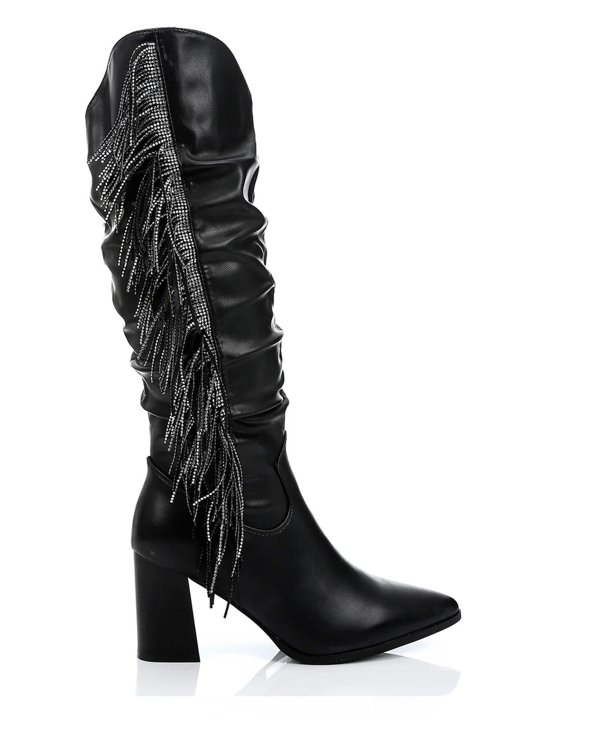 SUN-DVTF-007 Side Fringes Zipper high boot