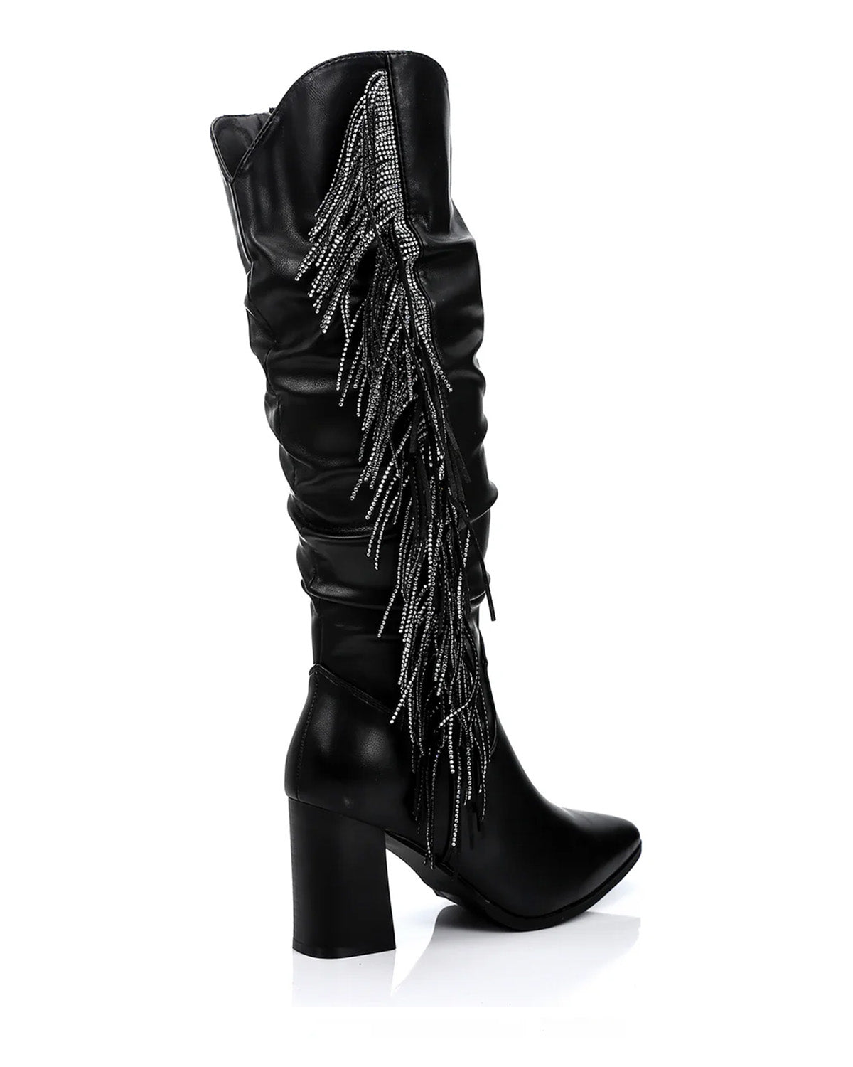 SUN-DVTF-007 Side Fringes Zipper high boot