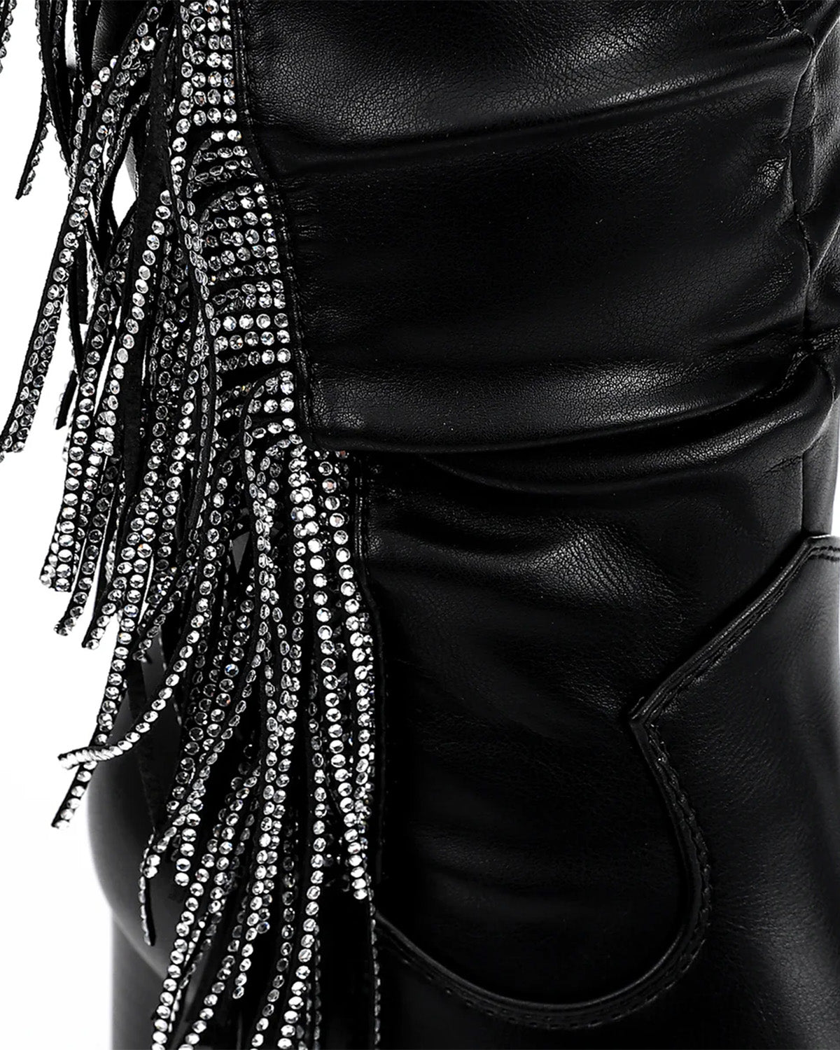 SUN-DVTF-007 Side Fringes Zipper high boot