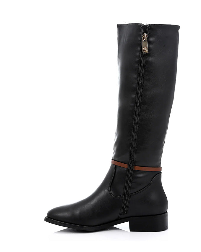 SUN-DVTF-008 Strap Side Zipper High Boot