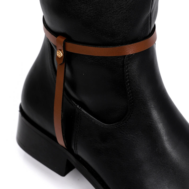 SUN-DVTF-008 Strap Side Zipper High Boot