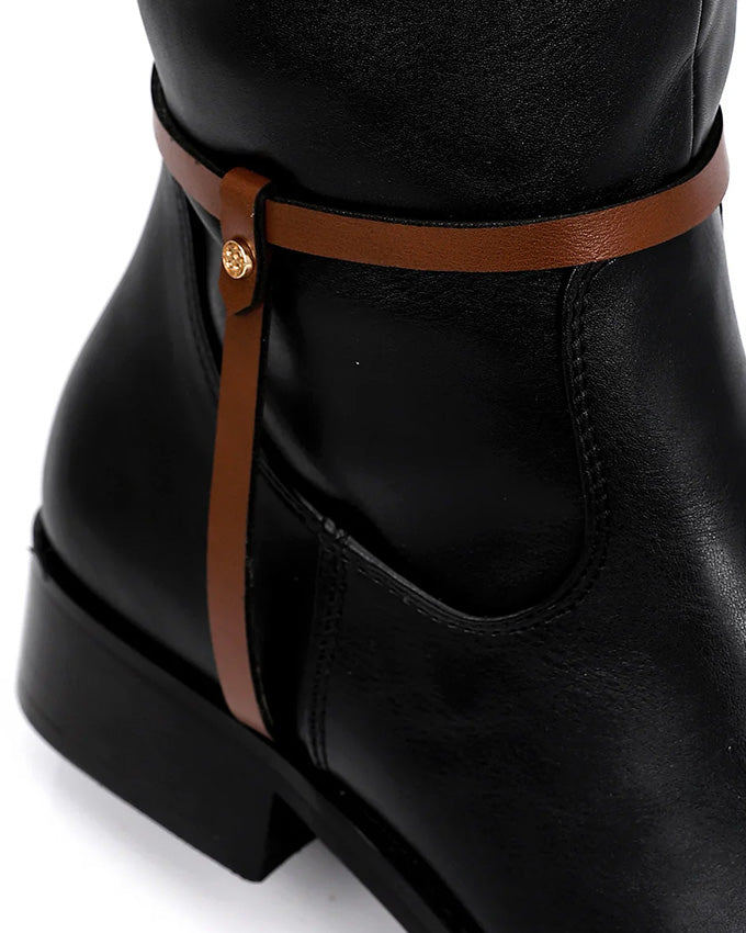 SUN-DVTF-008 Strap Side Zipper High Boot