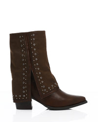 SUN-DVTV-004 Decorative Studs Cuff Boots