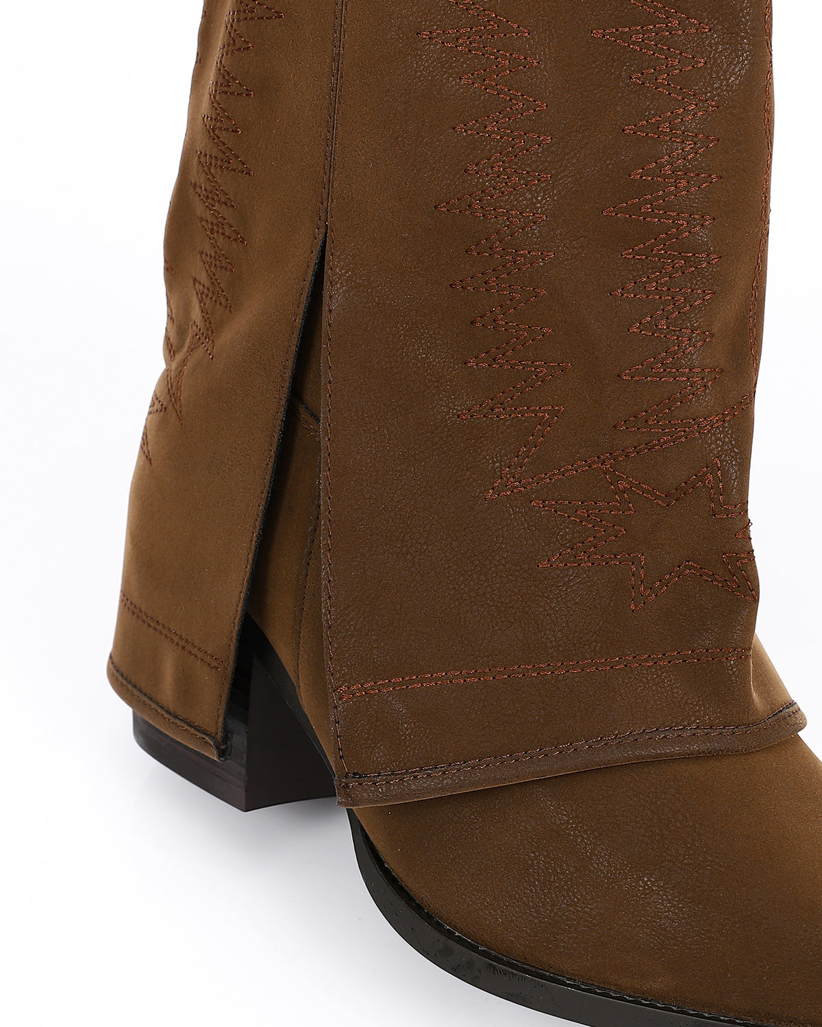 SUN-DVTV-006 Oval Toecap Stitched Cuff Boots