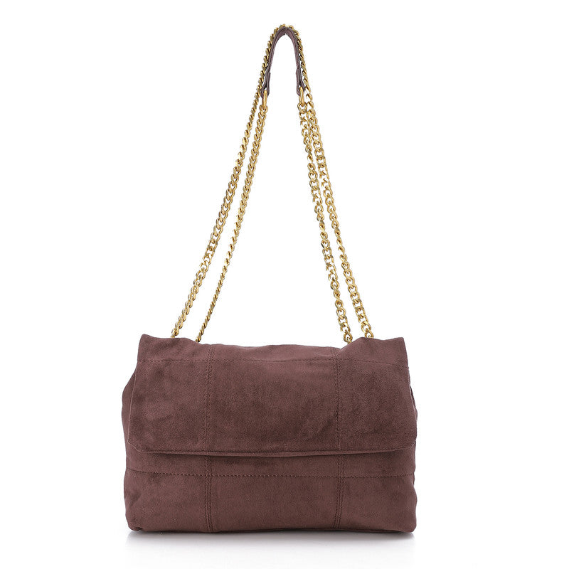 DEE-DVTS-003 Crinkle Patent Chain Shoulder Bag