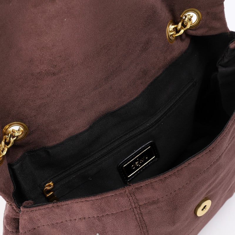 DEE-DVTS-003 Crinkle Patent Chain Shoulder Bag