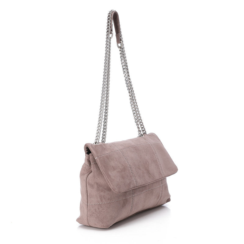DEE-DVTS-003 Crinkle Patent Chain Shoulder Bag