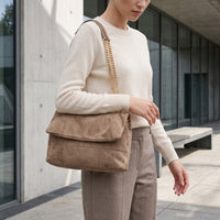 DEE-DVTS-003 Crinkle Patent Chain Shoulder Bag